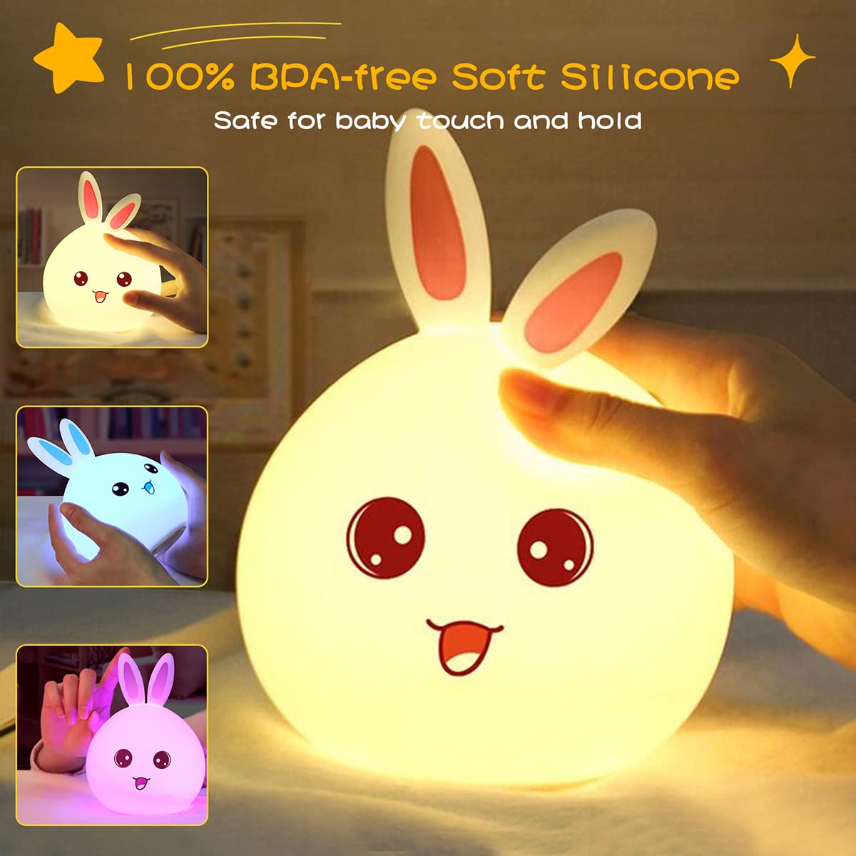 ELISO BunnyGlow Silicone Night Light