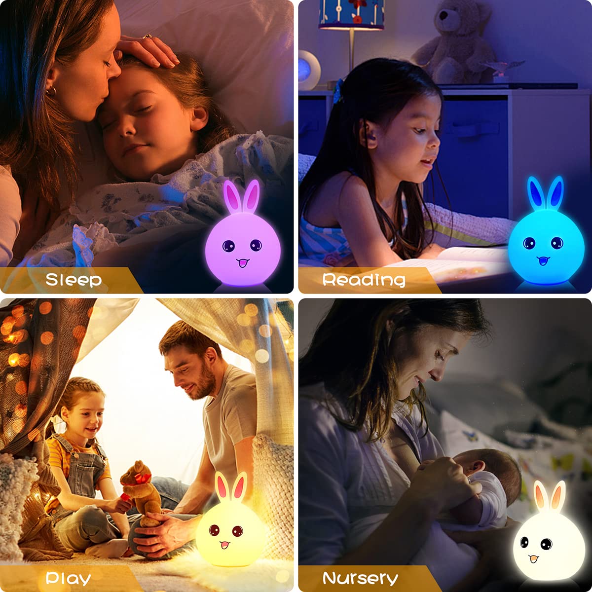 ELISO BunnyGlow Silicone Night Light