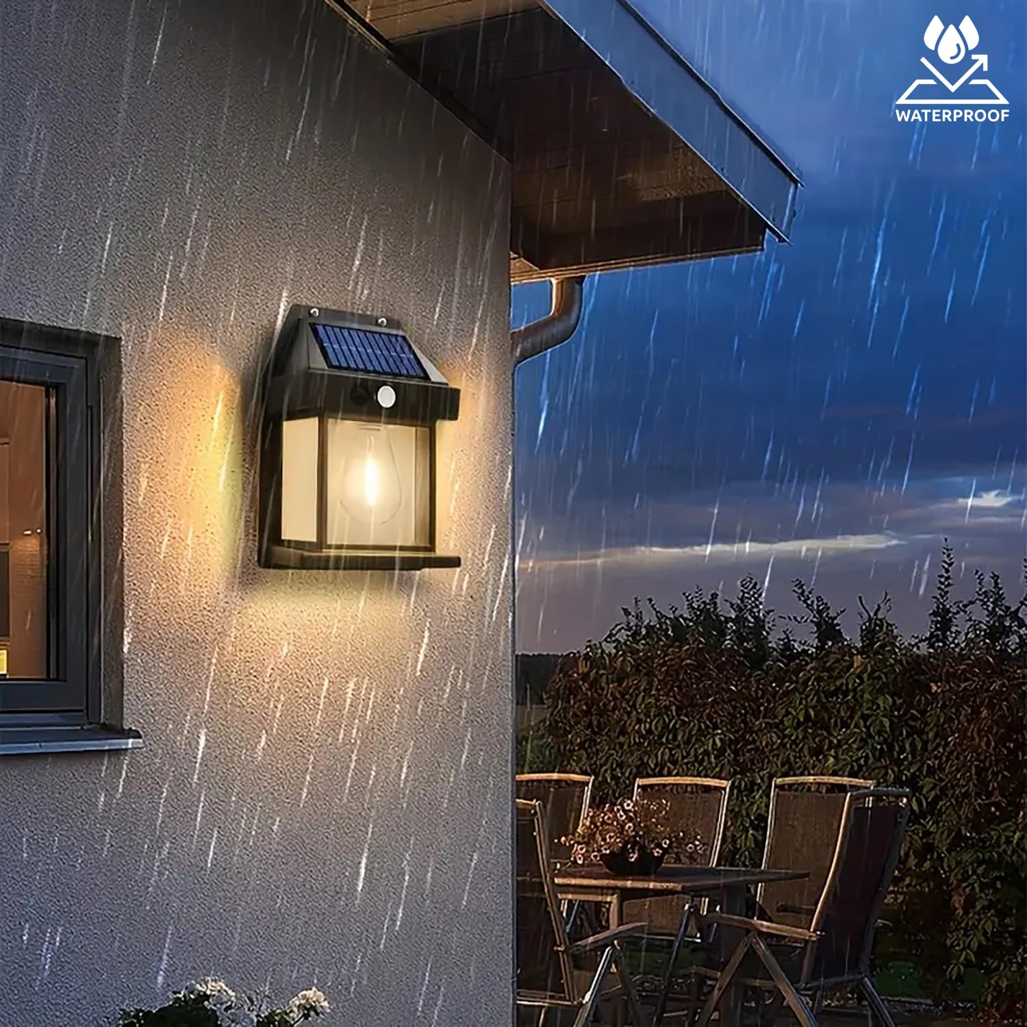 Eliso Solar Wall Lights - Outdoor Motion Sensor, Waterproof LED Sconce for Porch, Patio, & Garden