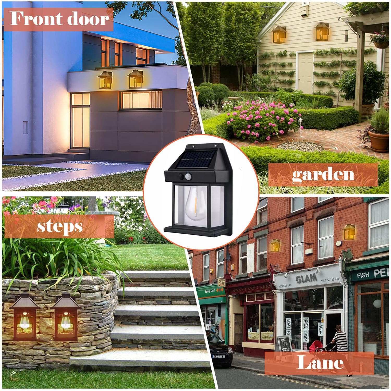 Eliso Solar Wall Lights - Outdoor Motion Sensor, Waterproof LED Sconce for Porch, Patio, & Garden