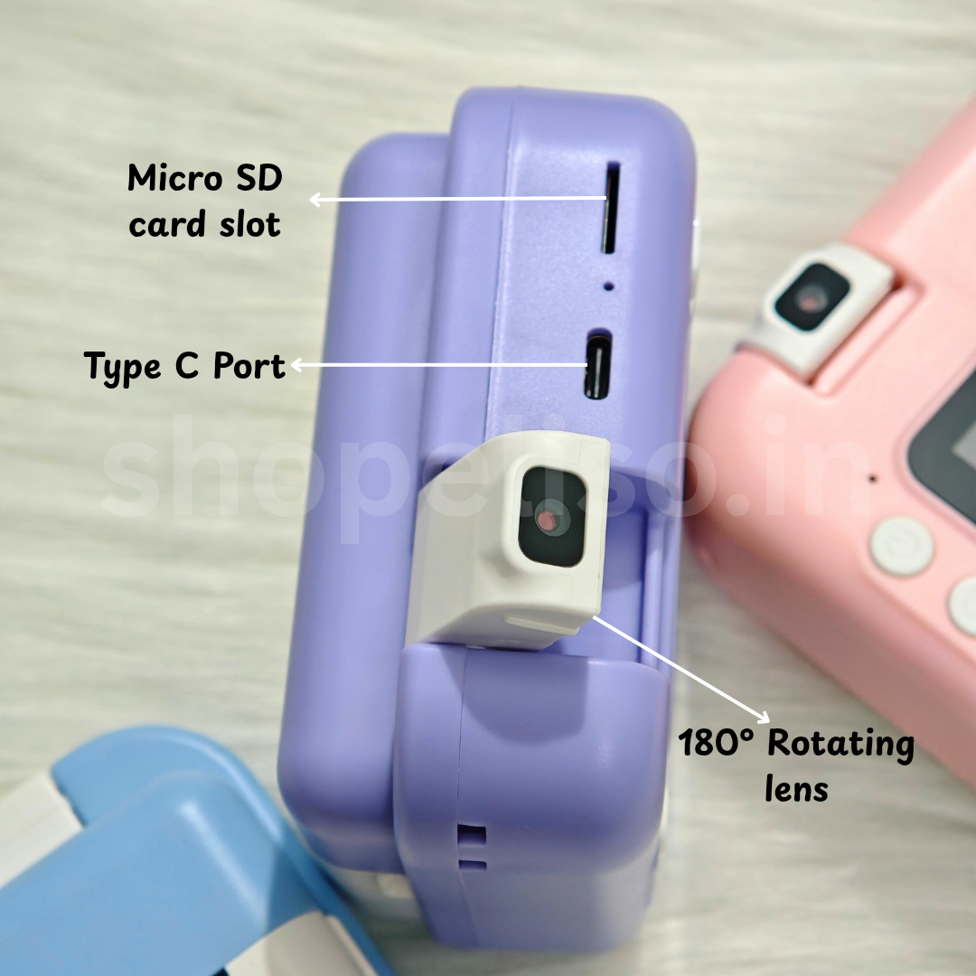 Eliso SnapSpin Instant Print Camera | 180° Rotating Lens