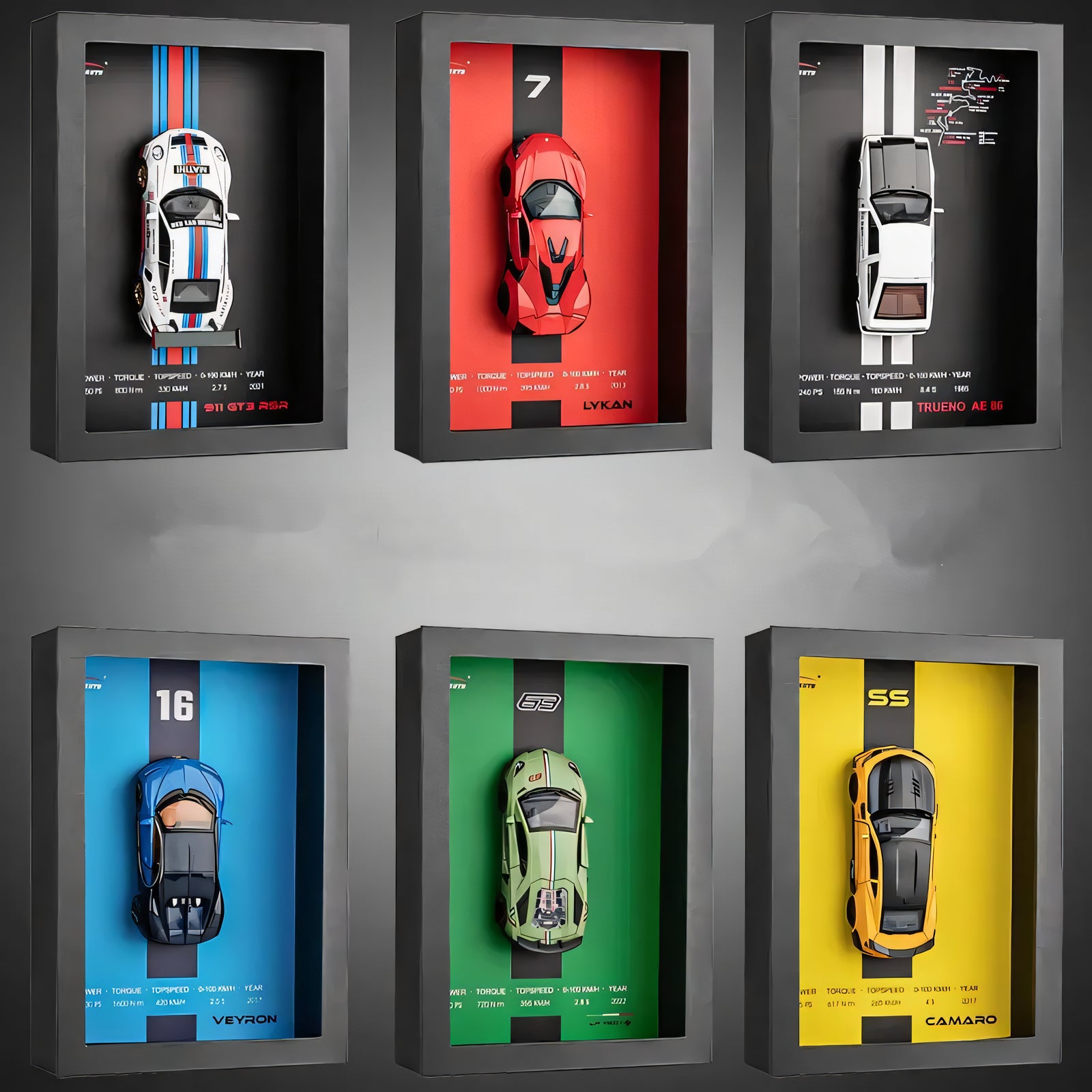 Eliso Die-Cast Sports Car Frame | 3D Wall Decor with Light & Sound