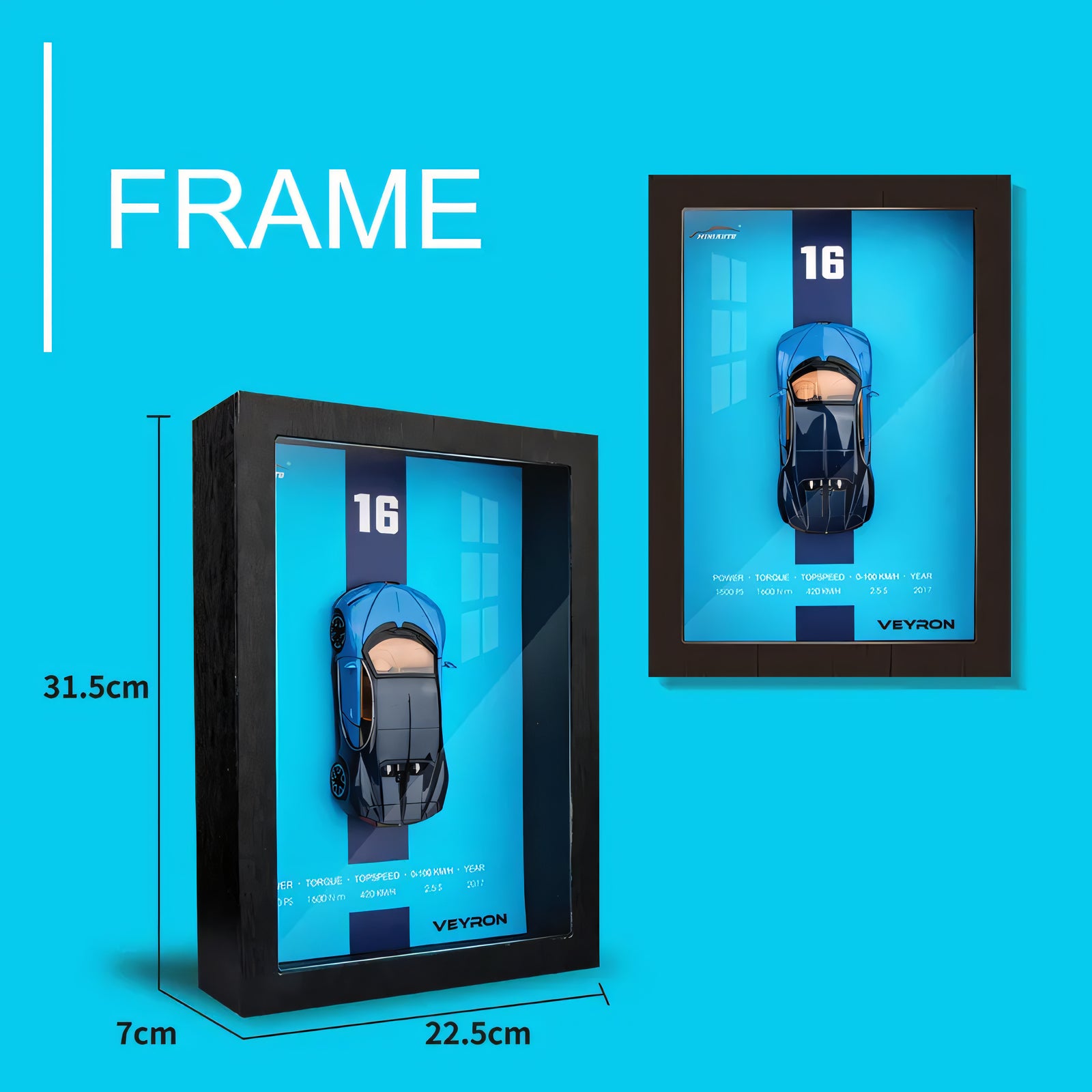 Eliso Die-Cast Sports Car Frame | 3D Wall Decor with Light & Sound