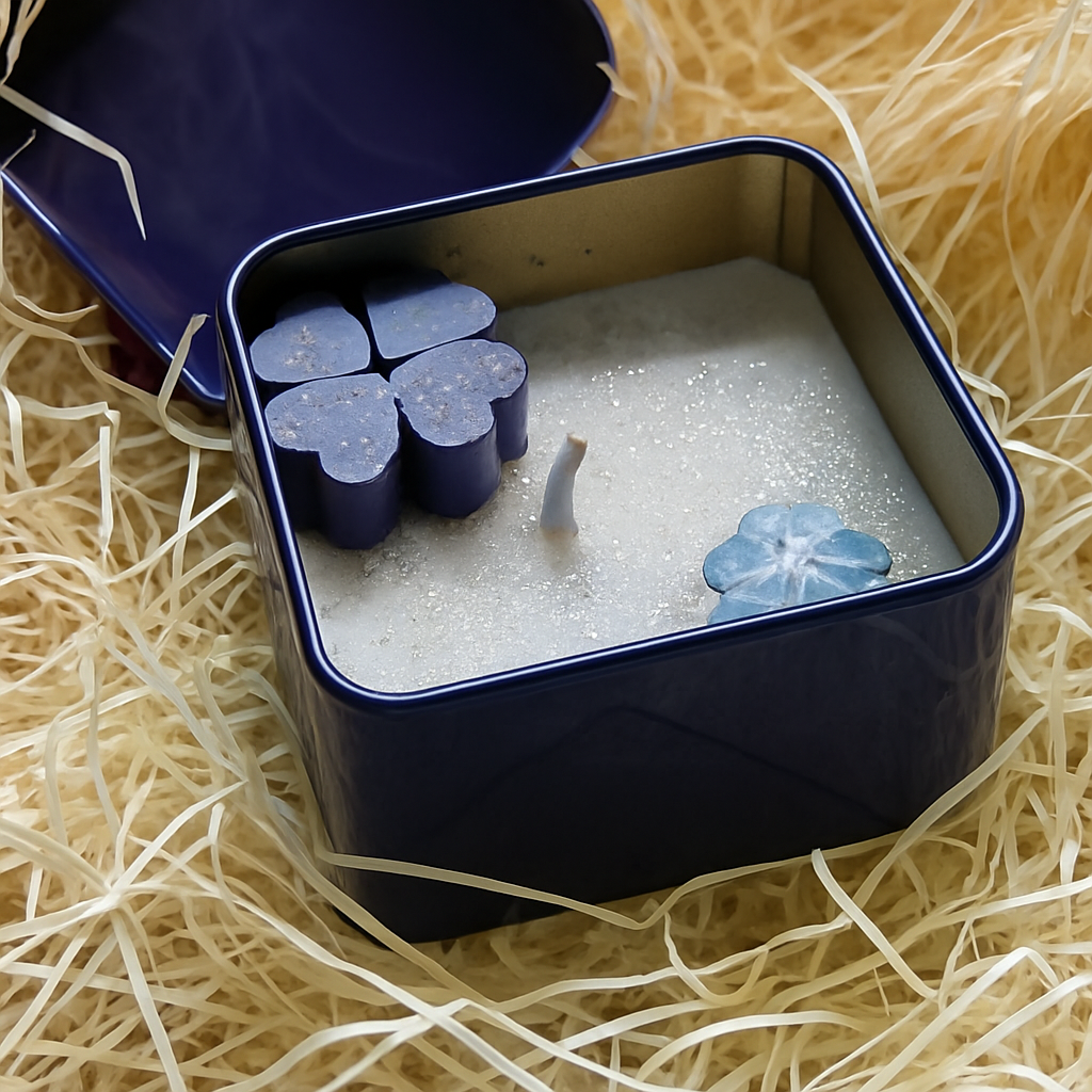 Midnight Bloom – Elegant Floral Gift Candle in Designer Tin Box